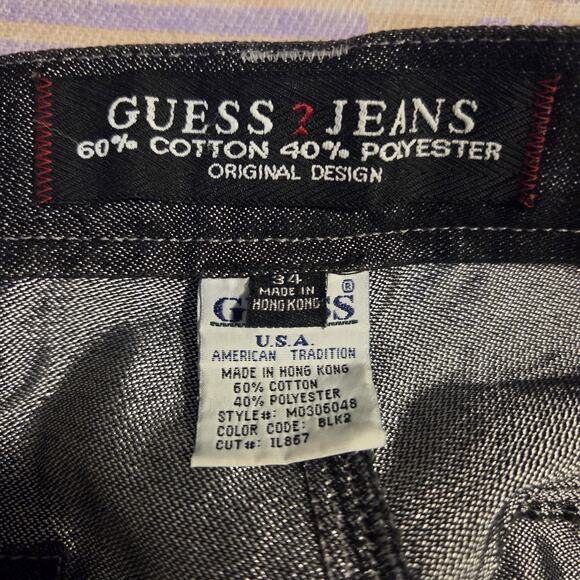 Vintage 90s Y2K Guess Jeans Iridescent Carpenter Pants Reflective Baggy JNCO USA - Picture 3 of 15